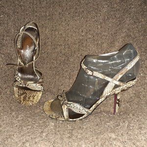 EMANUEL UNGARO-Snakeskin Leather Sandals